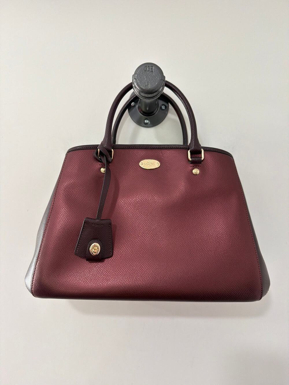 Coach Leather Margot Carryall Bag Burgundy Color - Picture 1 of 9